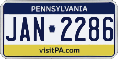 PA license plate JAN2286