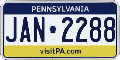 PA license plate JAN2288