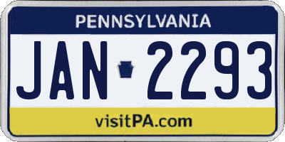 PA license plate JAN2293