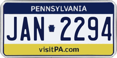 PA license plate JAN2294