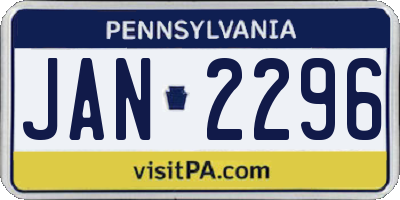 PA license plate JAN2296