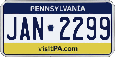 PA license plate JAN2299