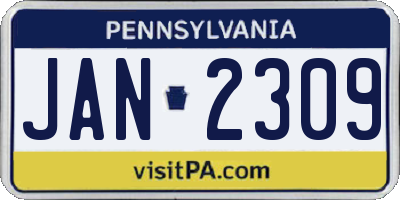 PA license plate JAN2309