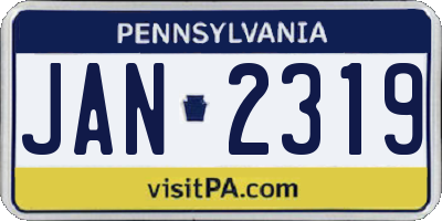 PA license plate JAN2319