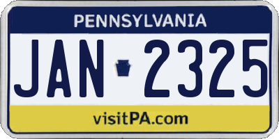PA license plate JAN2325