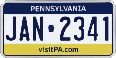 PA license plate JAN2341