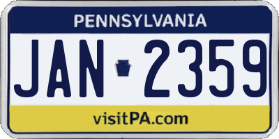 PA license plate JAN2359