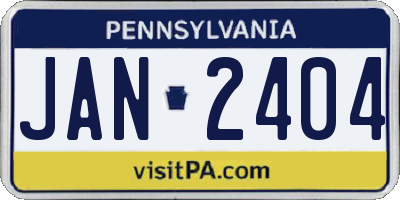 PA license plate JAN2404