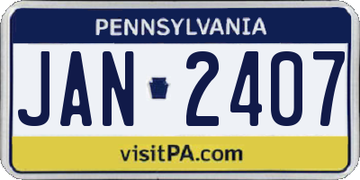 PA license plate JAN2407