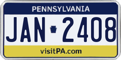 PA license plate JAN2408