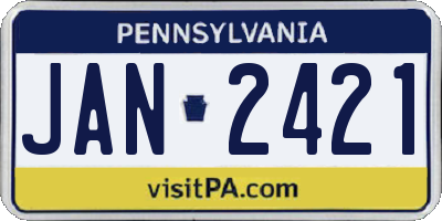 PA license plate JAN2421