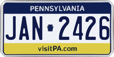 PA license plate JAN2426