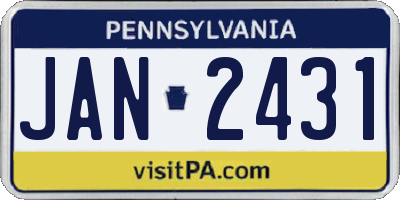 PA license plate JAN2431