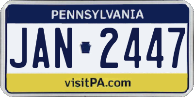 PA license plate JAN2447