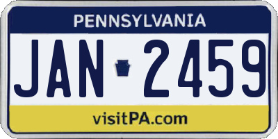 PA license plate JAN2459