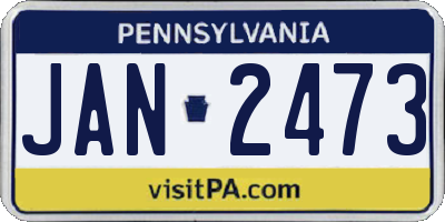 PA license plate JAN2473