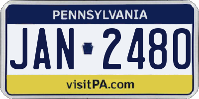 PA license plate JAN2480