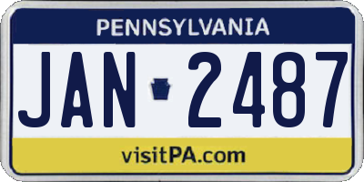 PA license plate JAN2487