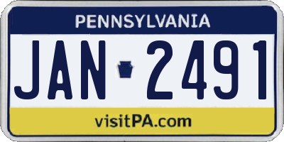 PA license plate JAN2491