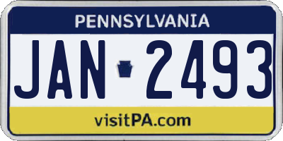 PA license plate JAN2493