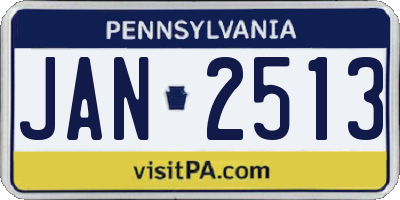 PA license plate JAN2513