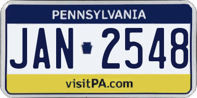 PA license plate JAN2548