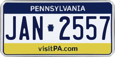 PA license plate JAN2557