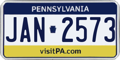 PA license plate JAN2573