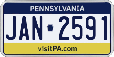 PA license plate JAN2591