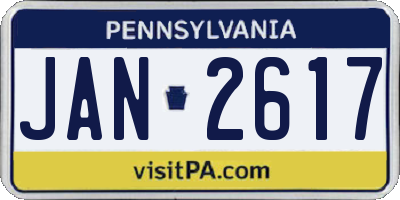 PA license plate JAN2617