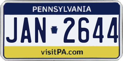 PA license plate JAN2644