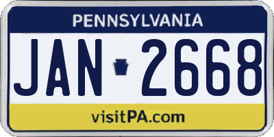 PA license plate JAN2668