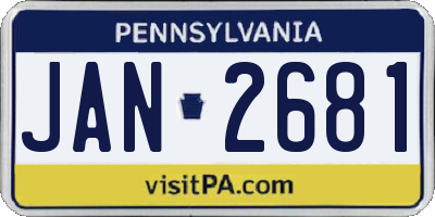PA license plate JAN2681