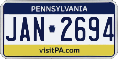 PA license plate JAN2694
