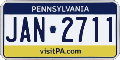 PA license plate JAN2711