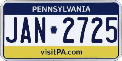 PA license plate JAN2725