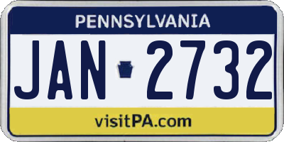 PA license plate JAN2732