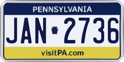 PA license plate JAN2736