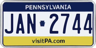 PA license plate JAN2744