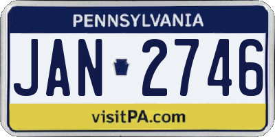 PA license plate JAN2746