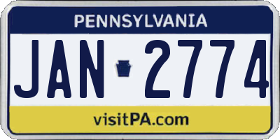 PA license plate JAN2774
