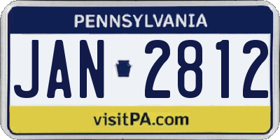 PA license plate JAN2812