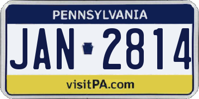 PA license plate JAN2814