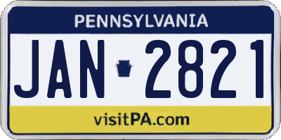 PA license plate JAN2821
