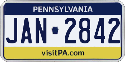 PA license plate JAN2842
