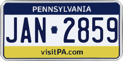 PA license plate JAN2859