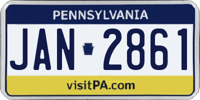 PA license plate JAN2861