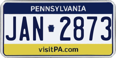 PA license plate JAN2873