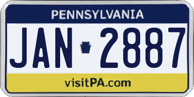 PA license plate JAN2887