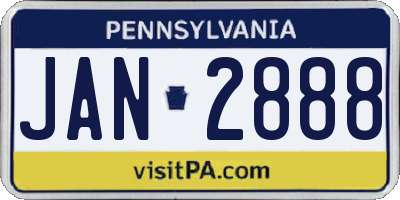 PA license plate JAN2888